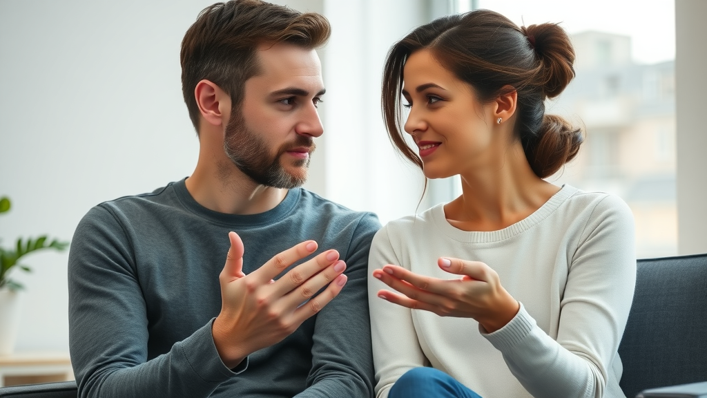 addiction recovery communicative couple practicing attentive listening skills in a therapy session