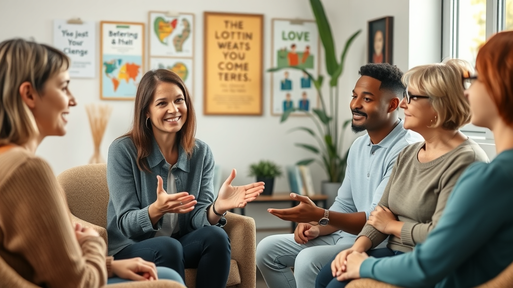 substance use disorder compassionate counselor addiction recovery counseling group session
